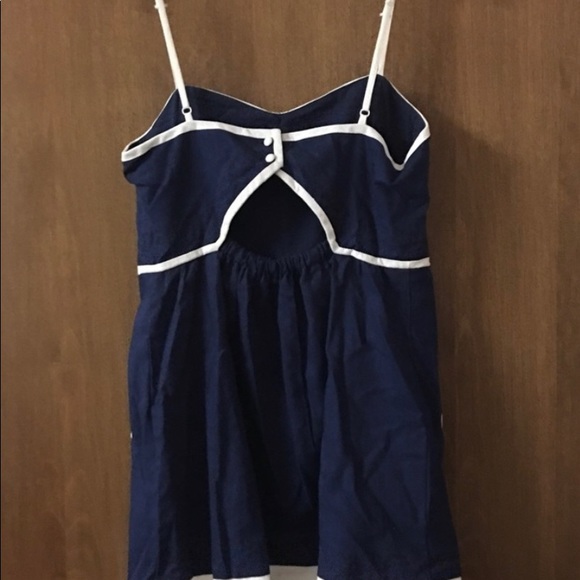UO COPE Linen Dress in Navy - Picture 4 of 8